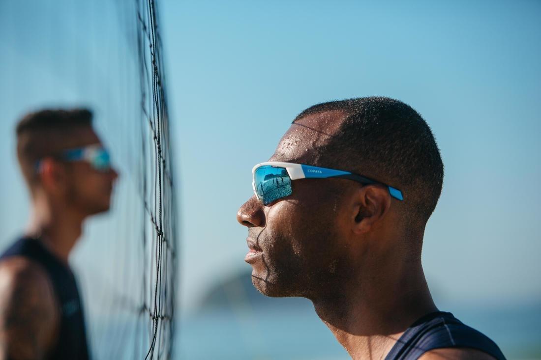 Polarised Beach Sports Sunglasses - White/Blue, Cyan, , large image number 10
