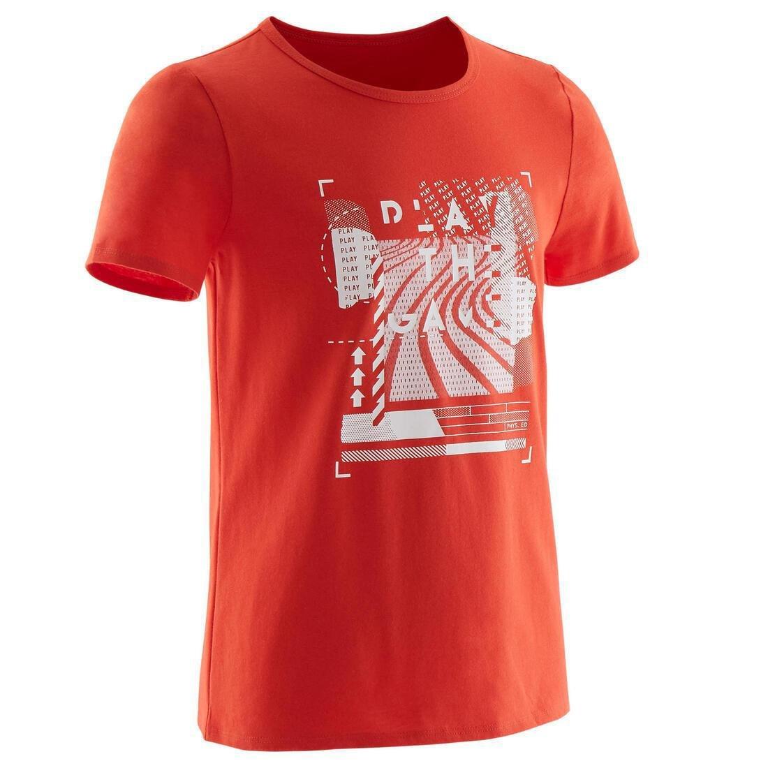8-9Y  Boys' Recycled Short-Sleeved Gym T-Shirt 100, Dark Grey, , large image number 7