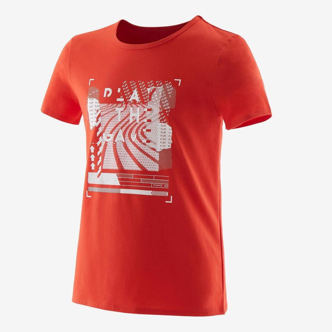 8-9Y  Boys' Recycled Short-Sleeved Gym T-Shirt 100, Dark Grey, , large image number 8