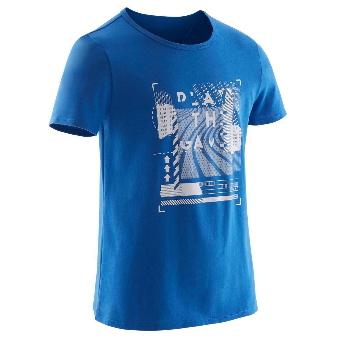 8-9Y  Boys' Recycled Short-Sleeved Gym T-Shirt 100, Dark Grey, , large image number 11