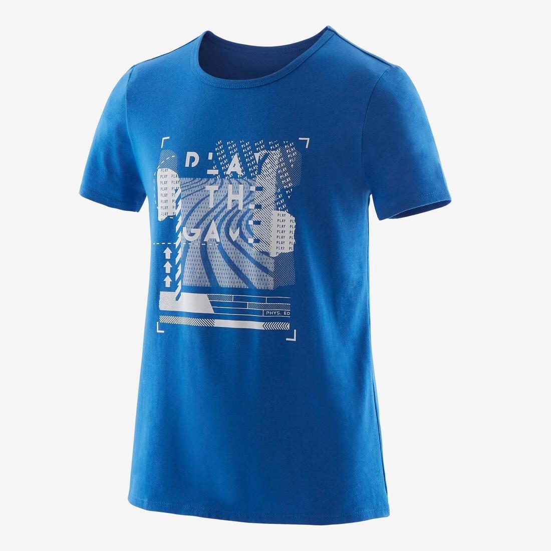 8-9Y  Boys' Recycled Short-Sleeved Gym T-Shirt 100, Dark Grey, , large image number 13