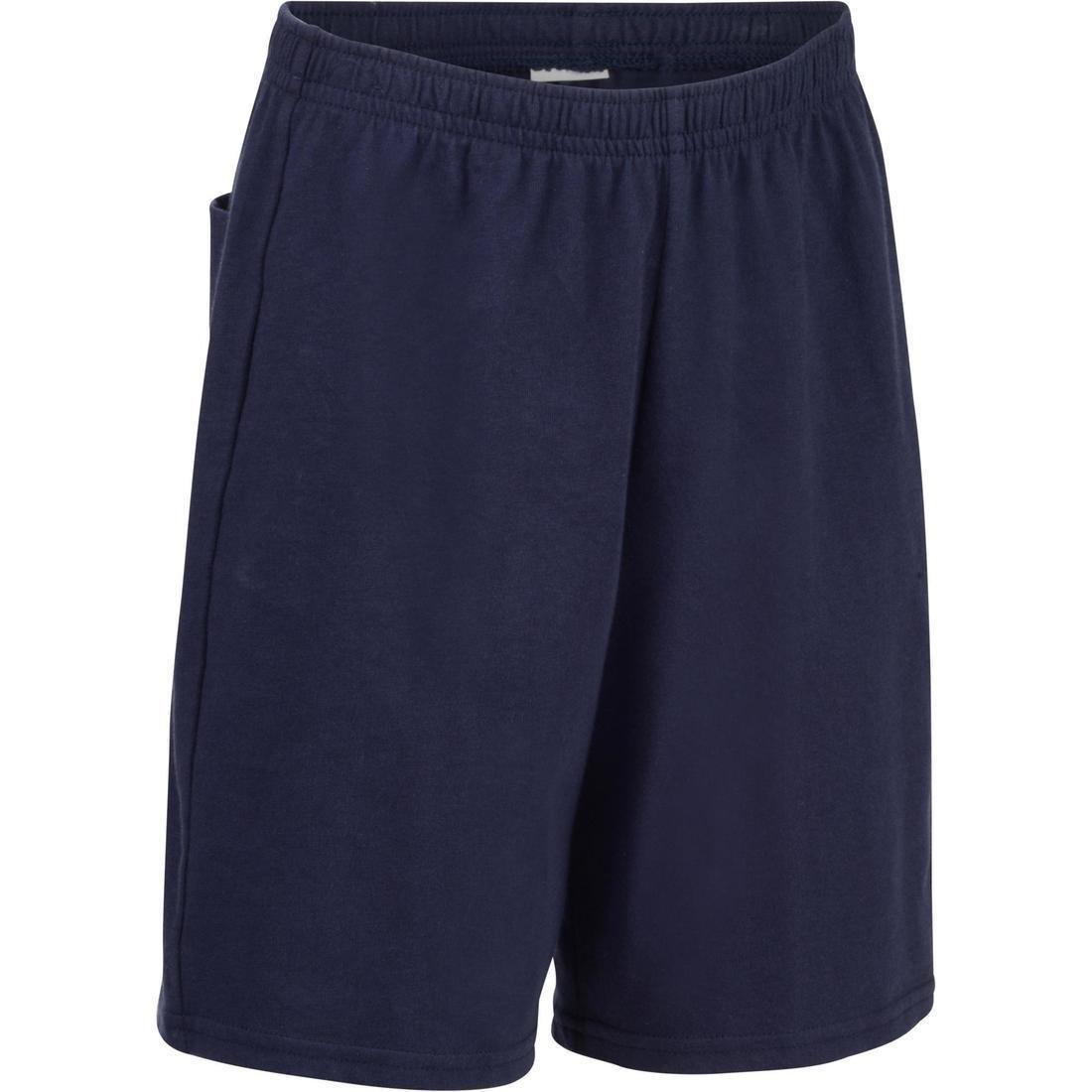 8-9Y  Kids' Basic Cotton Shorts, Navy Blue, , large image number 0