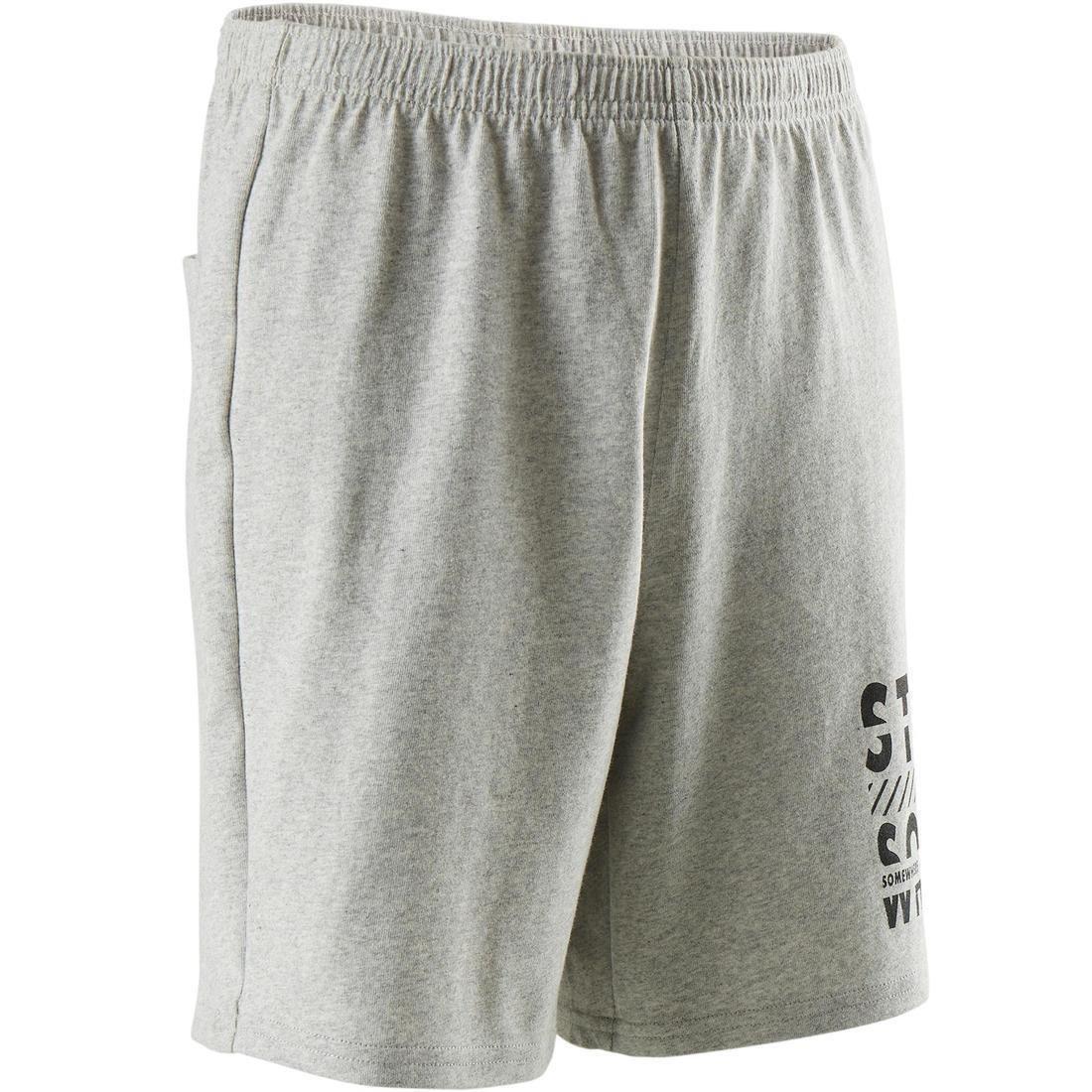 14-15Y Boys' Gym Shorts 100 - Heathered/Print, Grey, , large image number 8