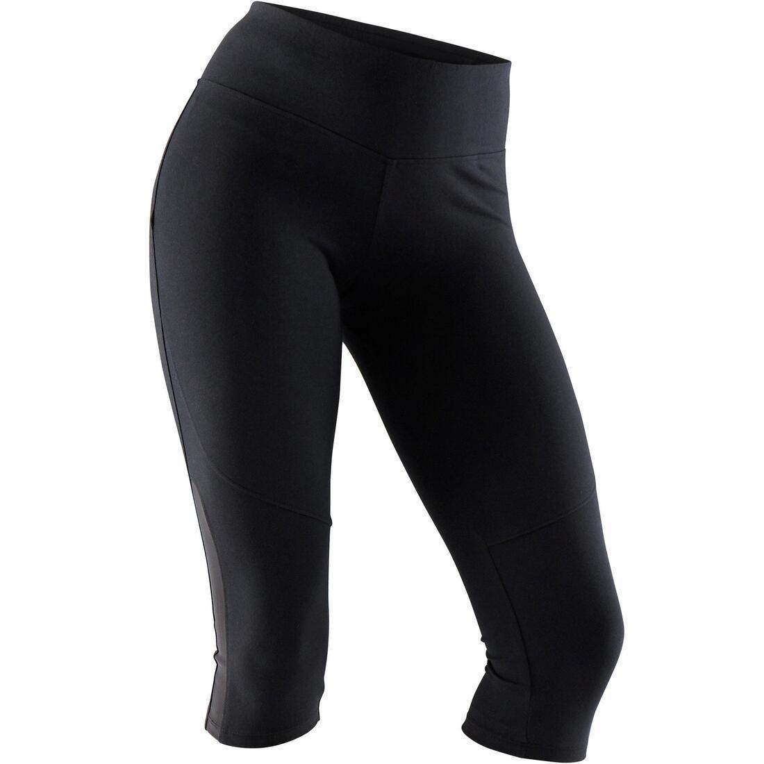 520 Women's Slim-Fit Gentle Gym & Pilates Cropped Bottoms - Black, No Color, large image number 0