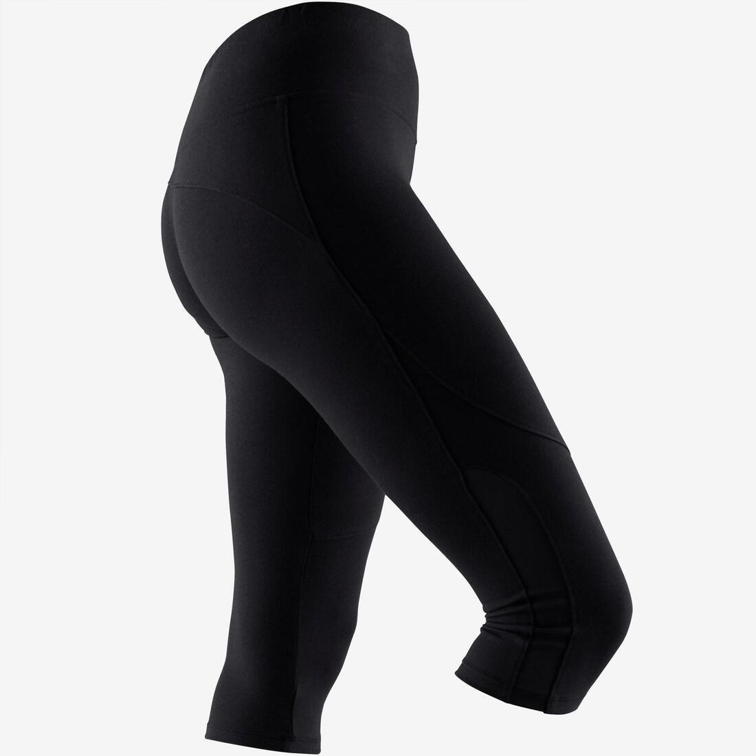 520 Women's Slim-Fit Gentle Gym & Pilates Cropped Bottoms - Black, No Color, large image number 2