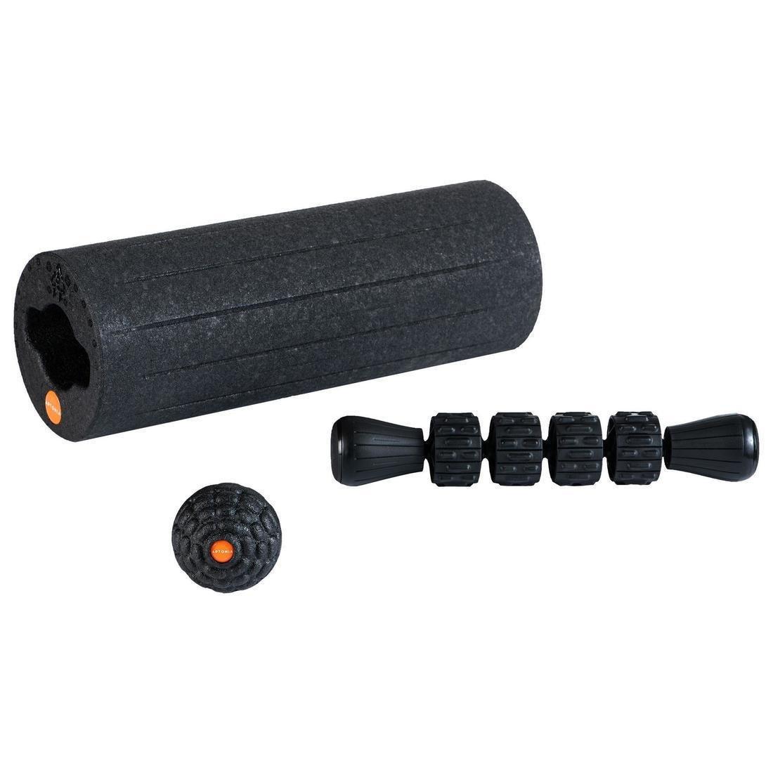 Discovery 100 3-in-1 Massage Kit: Massage ball, stick and roller, Black, , large image number 0