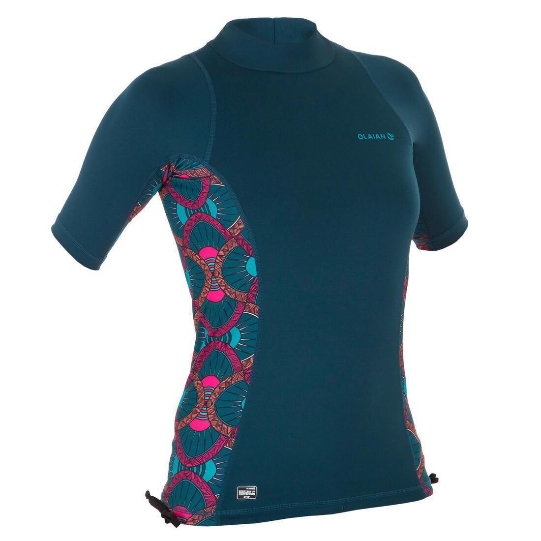 Large  Women's Short Sleeve UV Protection Surfing Top T-Shirt 500, Snow White, , large image number 12