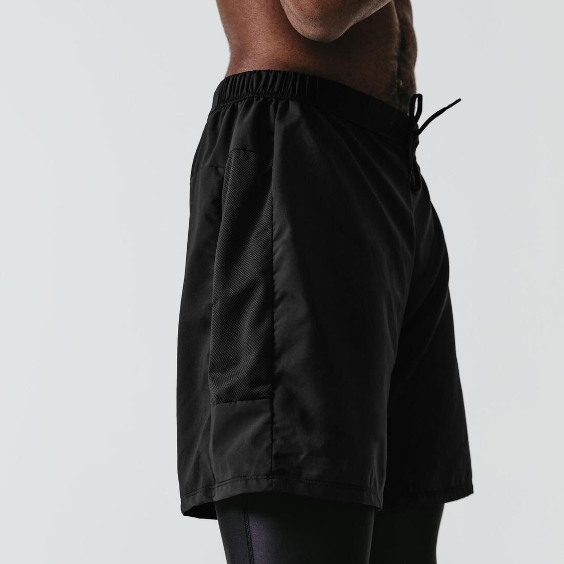 Medium  Kalenji Dry+ Men's Breathable Running Shorts, Black, , large image number 5