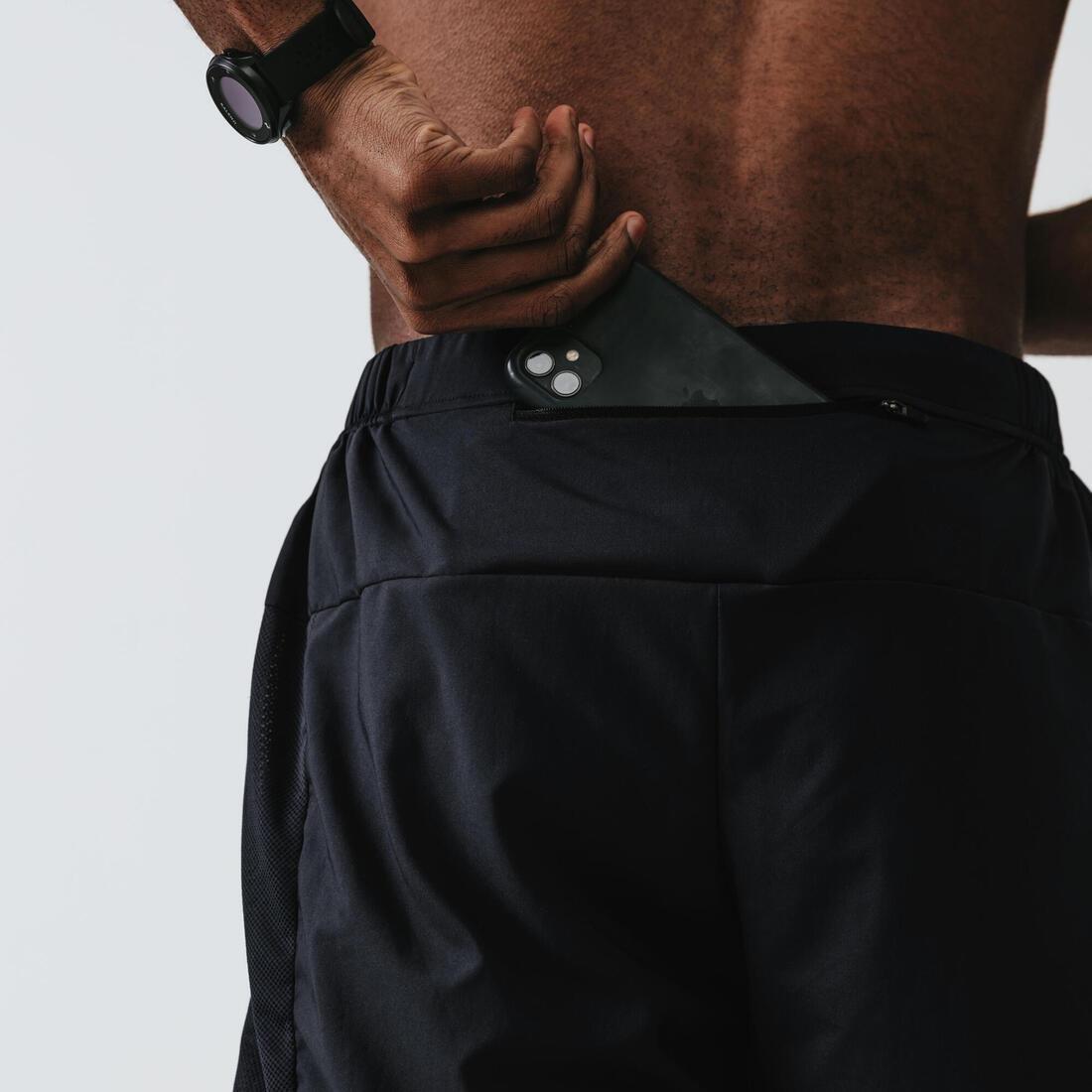 Small  Kalenji Dry+ Men's Breathable Running Shorts, Black, , large image number 7
