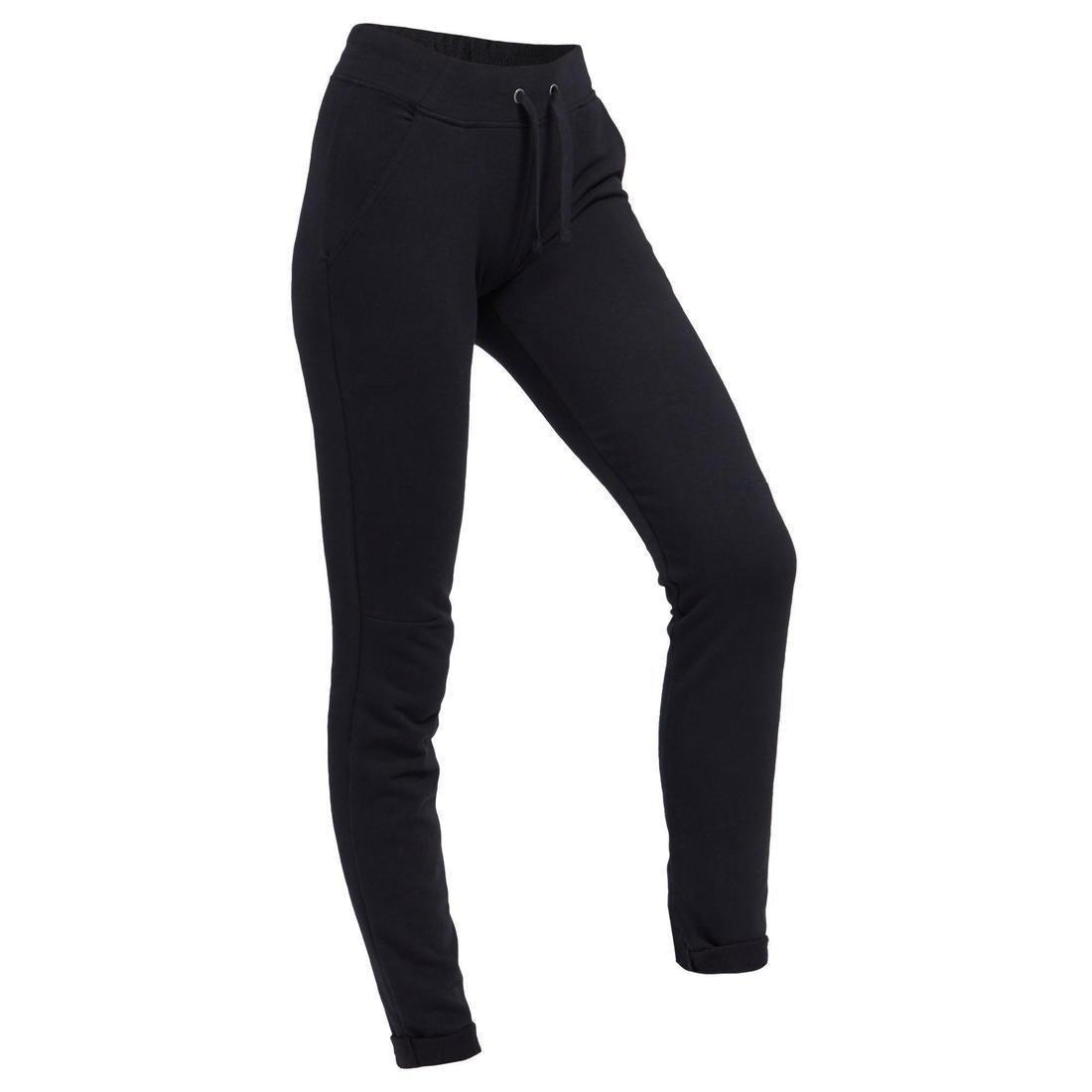 W30 L31  Slim-Fit Fitness Jogging Bottoms with Fitted Cuffs, Black, , large image number 1
