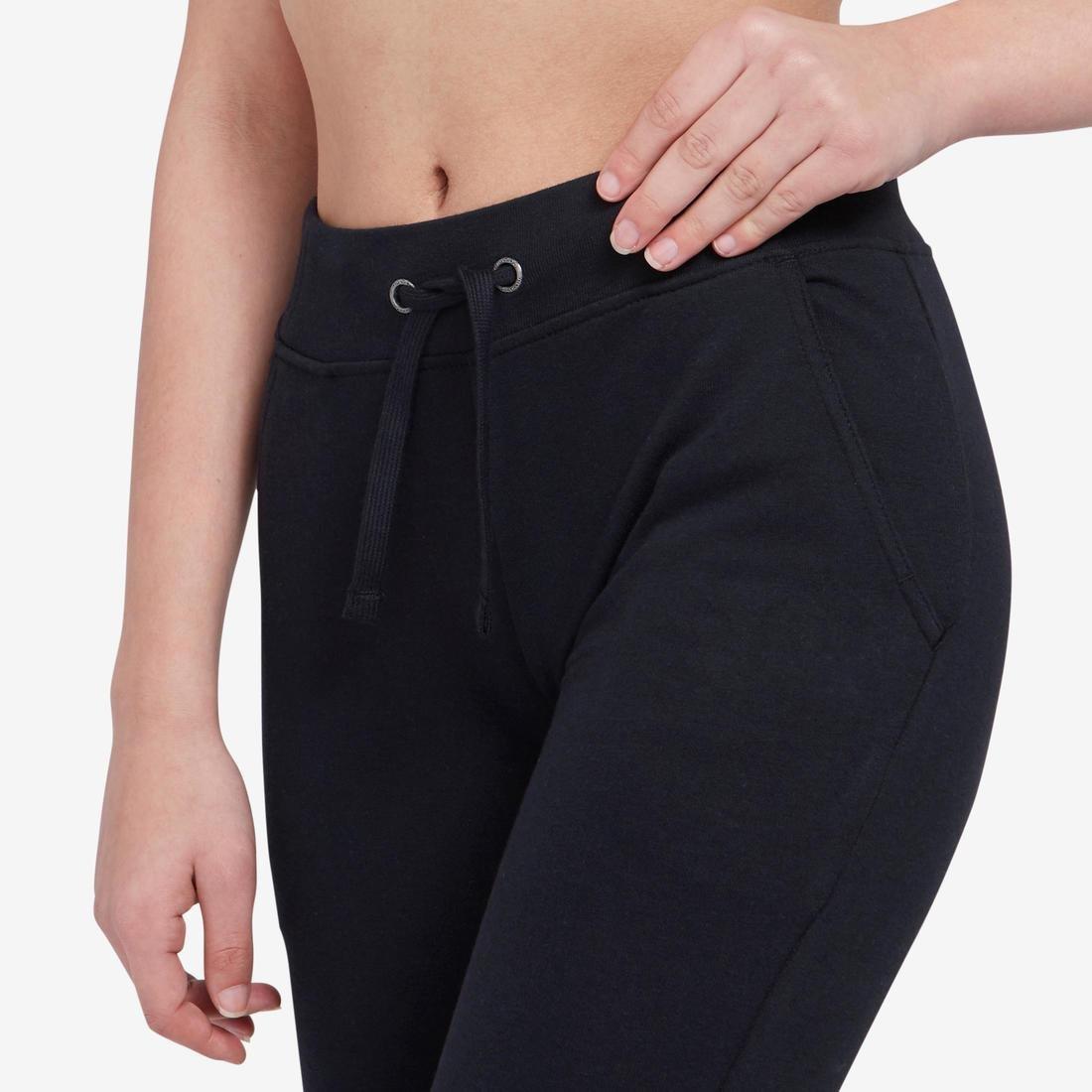 W30 L31  Slim-Fit Fitness Jogging Bottoms with Fitted Cuffs, Black, , large image number 3