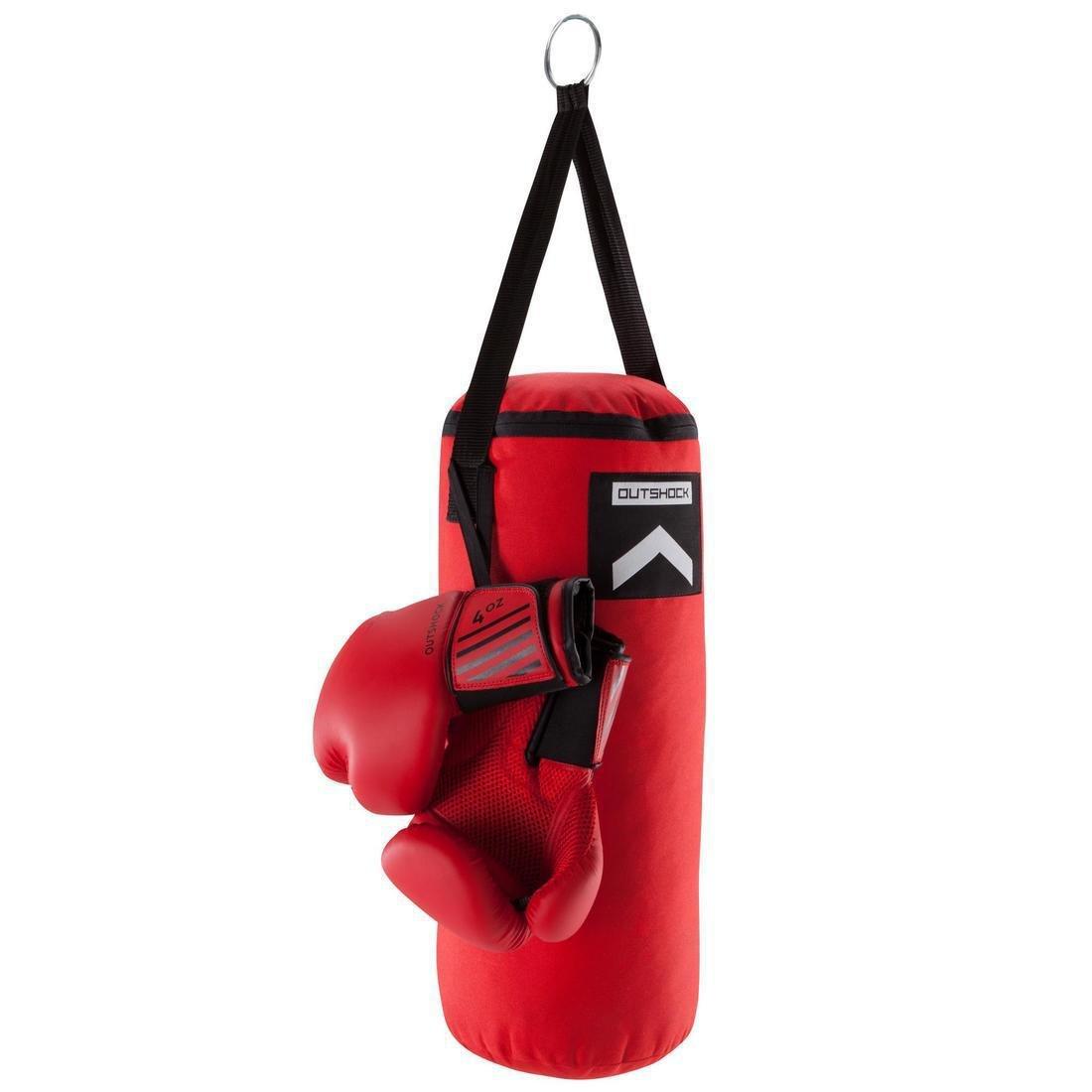 Kids' Boxing Bag + Gloves Set, Red, , large image number 0
