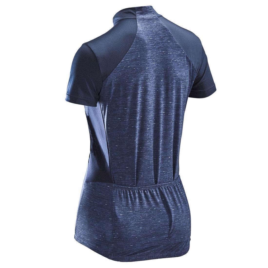 XL  500 Women's Short-Sleeved Cycling Jersey, Navy Blue, , large image number 1