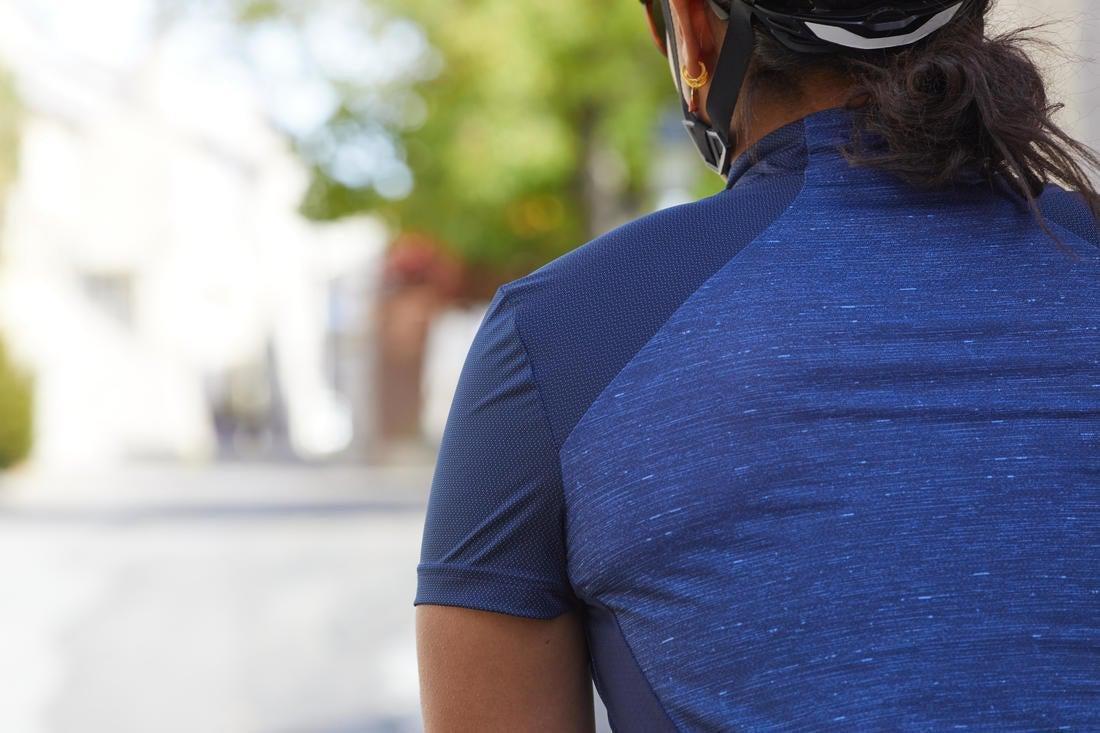 XL  500 Women's Short-Sleeved Cycling Jersey, Navy Blue, , large image number 13