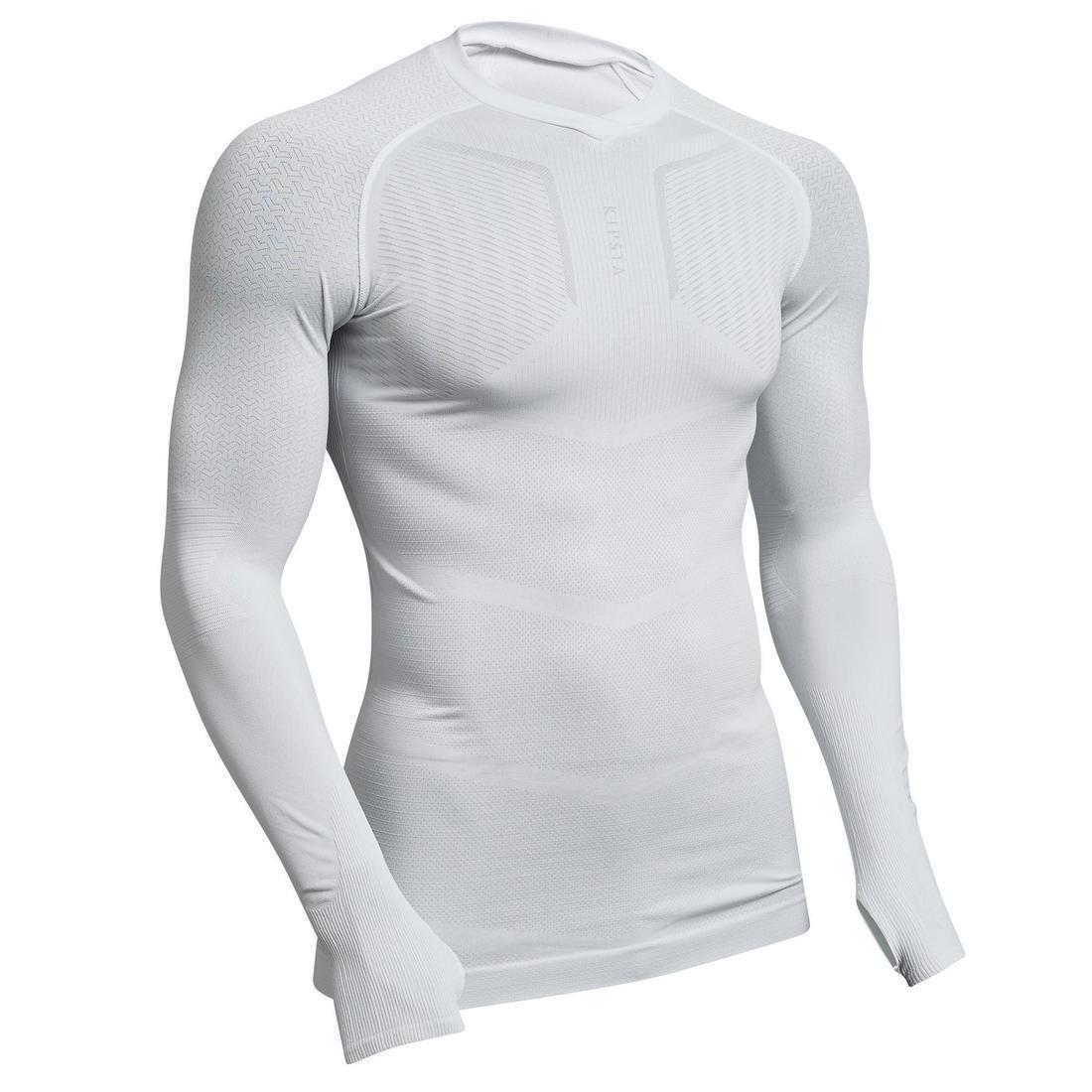 L Keepdry 500 Adults Football Long-Sleeved Base Layer, White, No Color, large image number 0