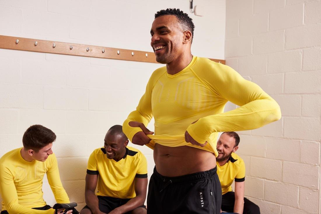 L Keepdry 500 Adults Football Long-Sleeved Base Layer, White, No Color, large image number 6