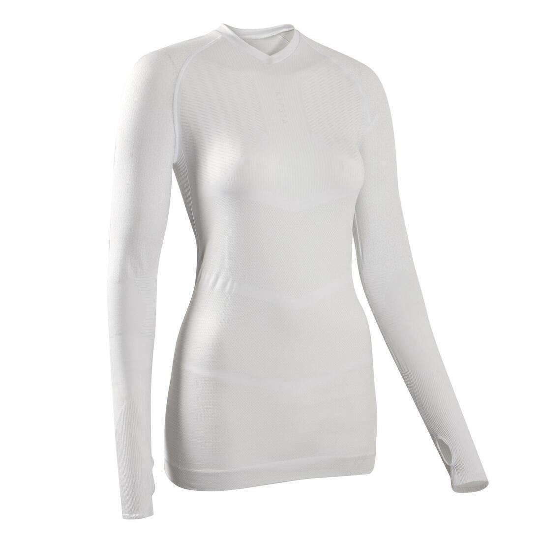 L Keepdry 500 Adults Football Long-Sleeved Base Layer, White, No Color, large image number 12