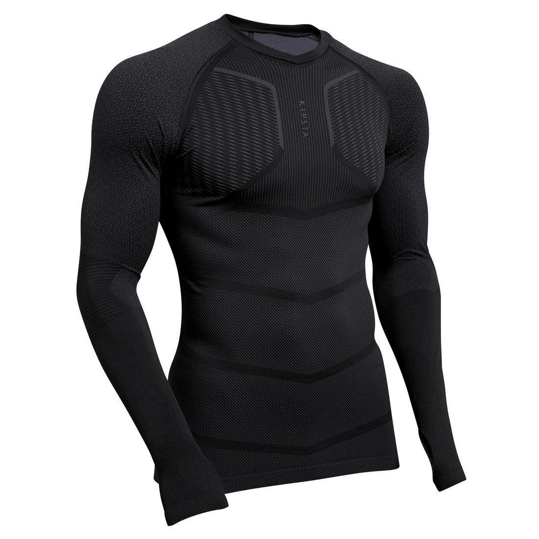 XL  Keepdry 500 Adlts' Football Long-Sleeved Base Layer, Black, , large image number 0