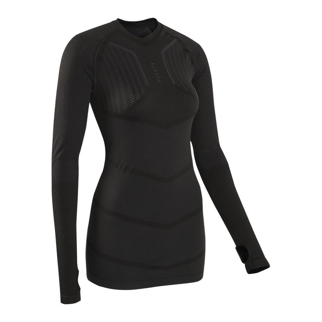 XL  Keepdry 500 Adlts' Football Long-Sleeved Base Layer, Black, , large image number 1