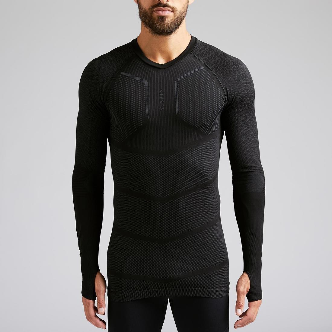 XL  Keepdry 500 Adlts' Football Long-Sleeved Base Layer, Black, , large image number 2