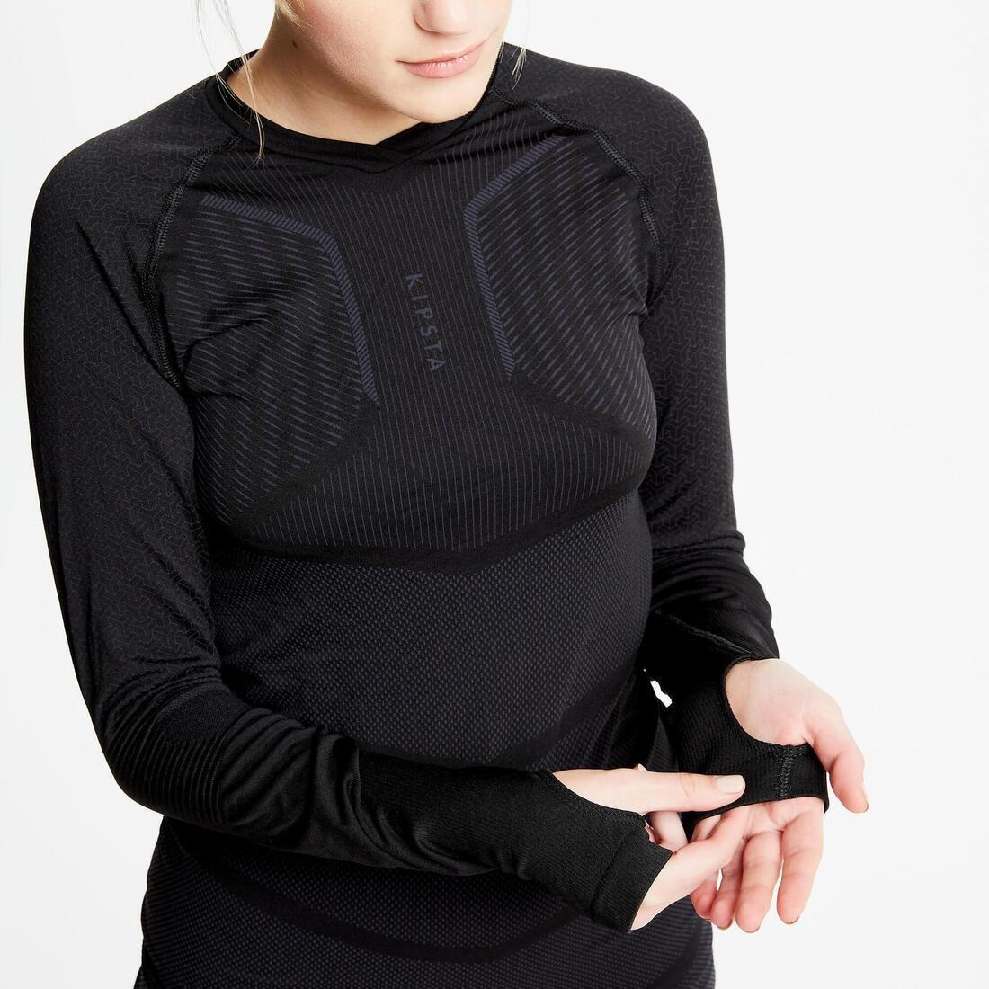 XL  Keepdry 500 Adlts' Football Long-Sleeved Base Layer, Black, , large image number 7