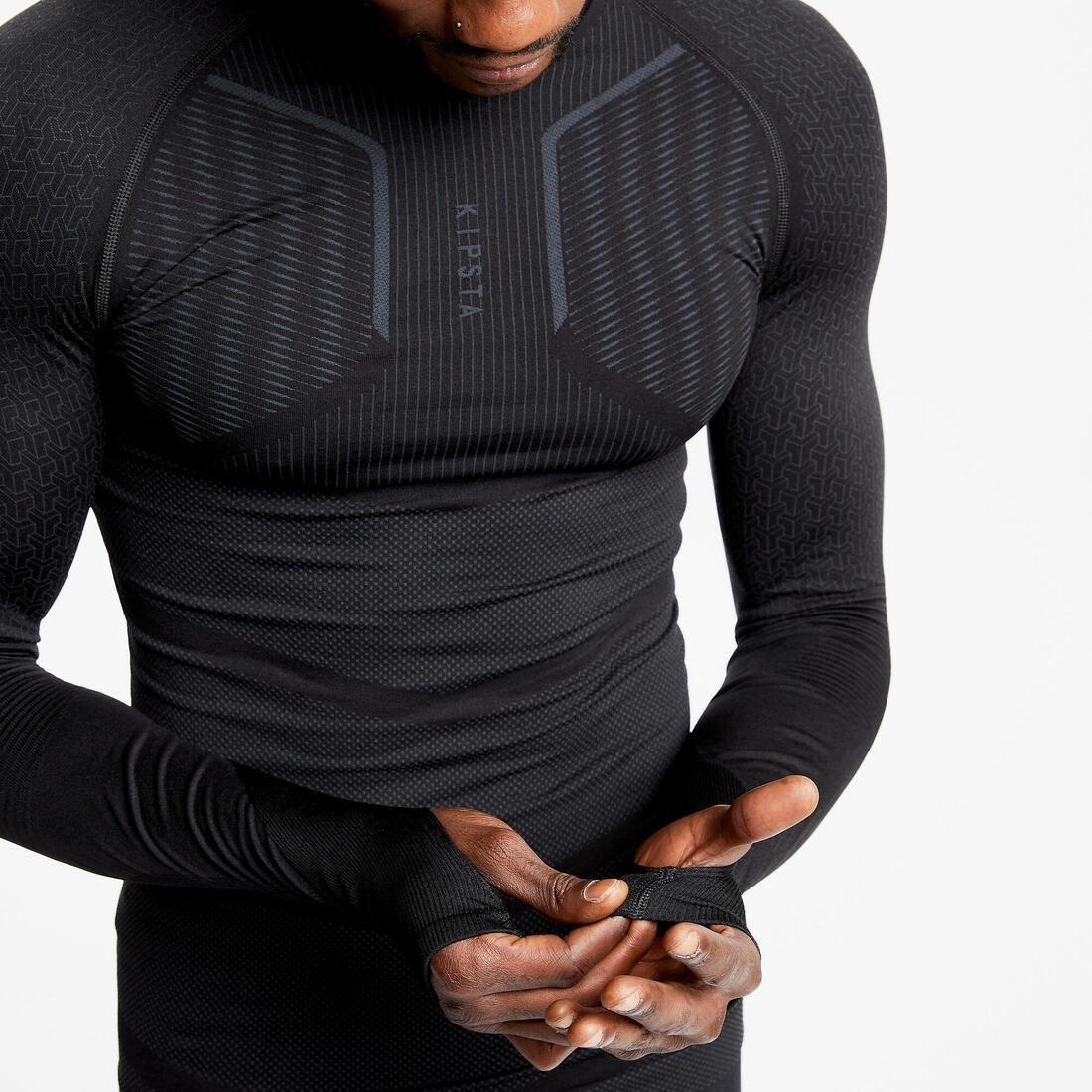 XL  Keepdry 500 Adlts' Football Long-Sleeved Base Layer, Black, , large image number 8