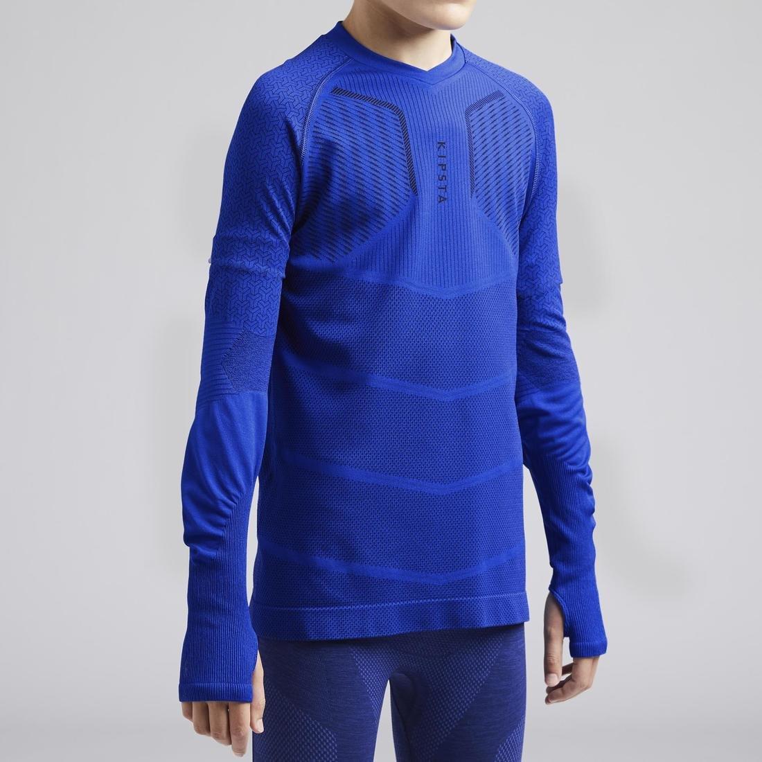 5-6Y  Kids' Long-Sleeved Base Layer Football Top - Mottled, Black, , large image number 14