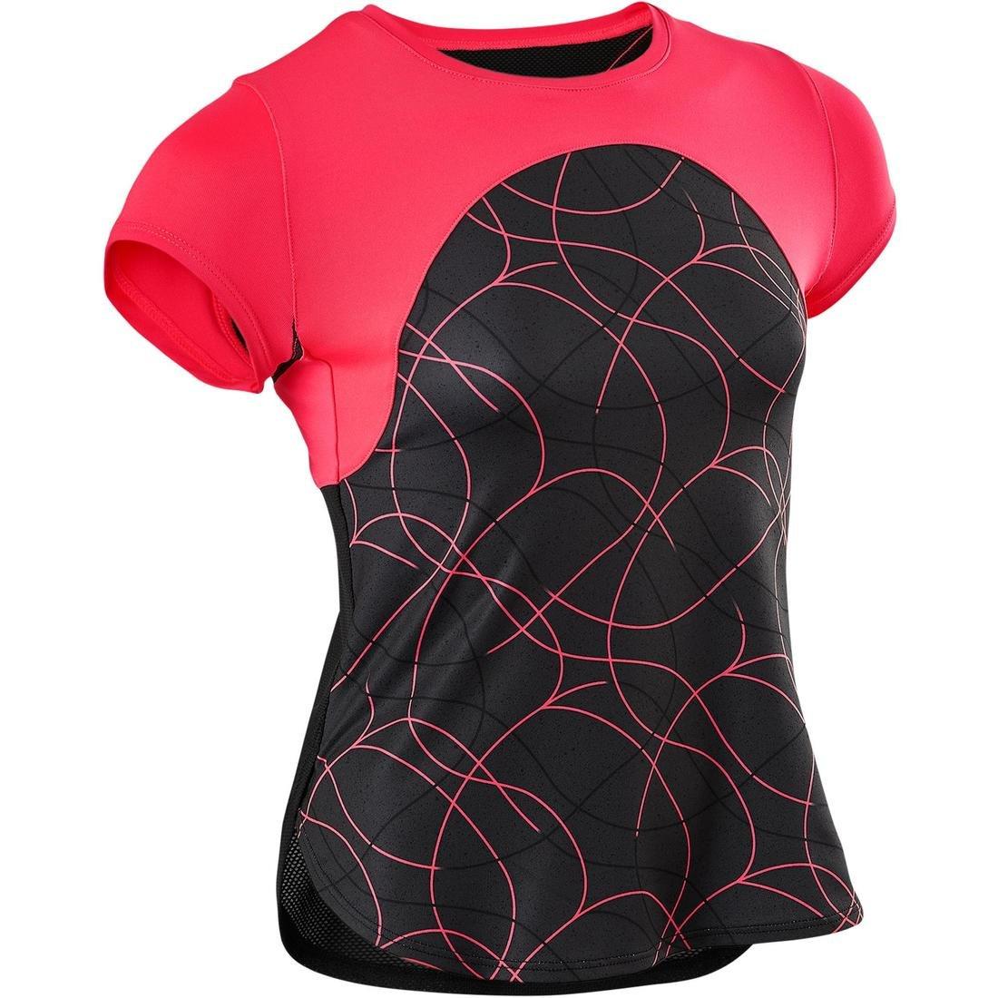 تيشيرت رياضي ضيق للبنات جيد التهوية S900 من سن 7-8 سنوات، أزرق داكن, No Color, large image number 0