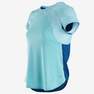 DOMYOS - 7-8Y  S900 Girls' Breathable Short-Sleeved Gym T-Shirt, Dark Blue