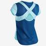DOMYOS - 7-8Y  S900 Girls' Breathable Short-Sleeved Gym T-Shirt, Dark Blue