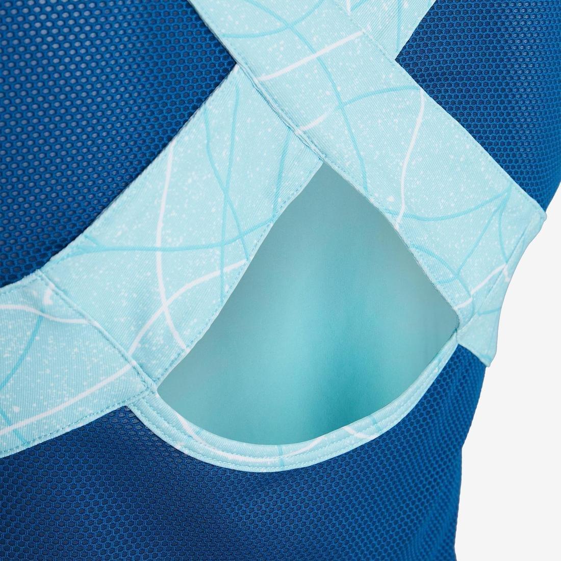 تيشيرت رياضي ضيق للبنات جيد التهوية S900 من سن 7-8 سنوات، أزرق داكن, No Color, large image number 9