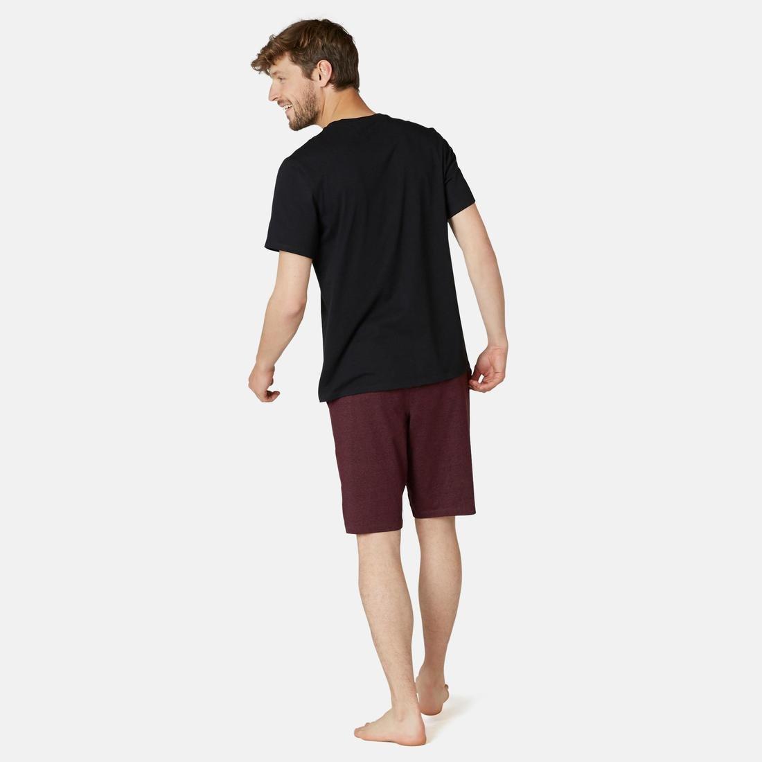 شورت قطن طويل مطاطي للياقة البدنية، أزرق، XL, , large image number 9