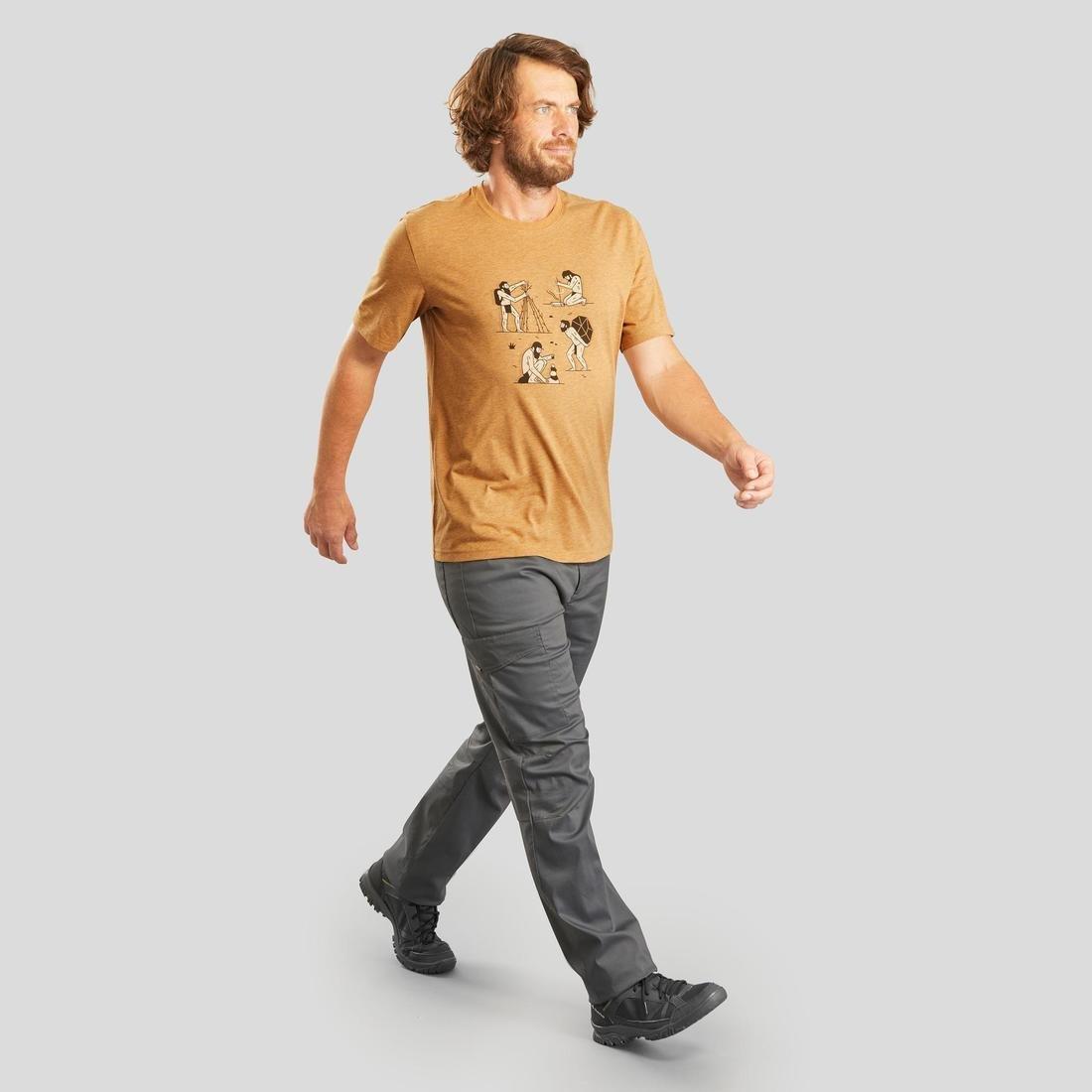تي شيرت تيكتيل 100 بأكمام قصيرة للهايكينج، رمادي فاتح، مقاس 2Xl, , large image number 11