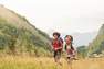QUECHUA - تيشيرت المشي لمسافات طويلة للأطفال من سن 7 إلى 8 سنوات ام أتش 100، بنفسجي فاتح