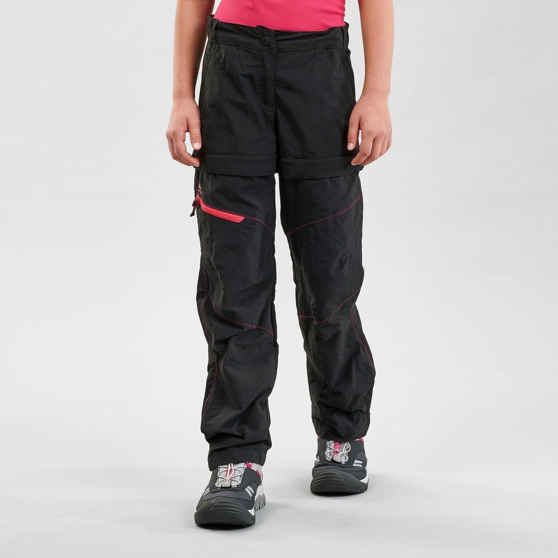 7-8Y  Hike 900 Children's Modular Hiking Trousers, Black, , large image number 1