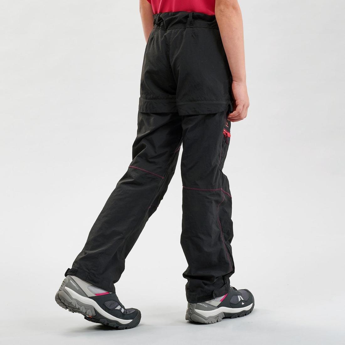 7-8Y  Hike 900 Children's Modular Hiking Trousers, Black, , large image number 2