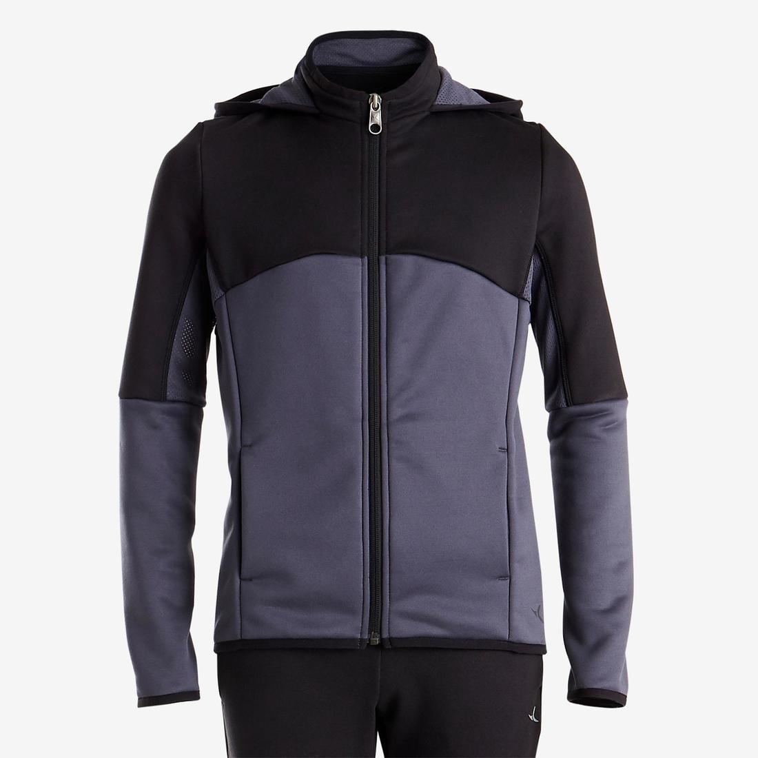 S500 Boys' Warm Breathable Synthetic Gym Tracksuit, Black, No Color, large image number 3