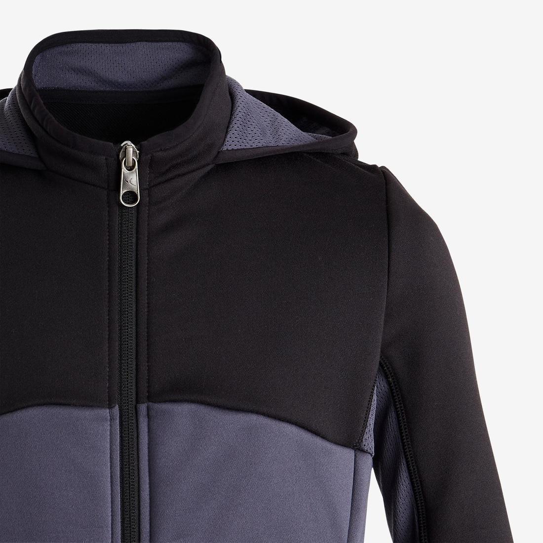 S500 Boys' Warm Breathable Synthetic Gym Tracksuit, Black, No Color, large image number 4