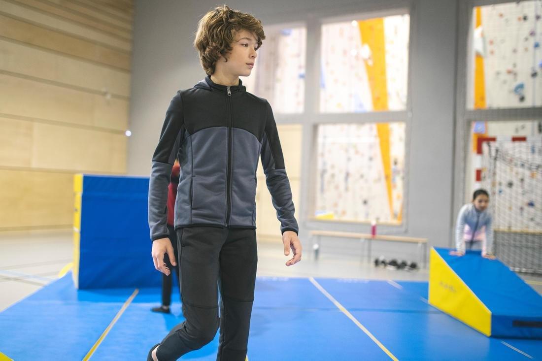 S500 Boys' Warm Breathable Synthetic Gym Tracksuit, Black, No Color, large image number 8