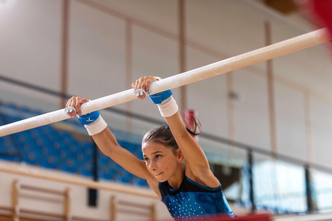 ملابس الجمباز الفني للفتيات بدون أكمام، أزرق، 8-9 سنوات, No Color, large image number 6