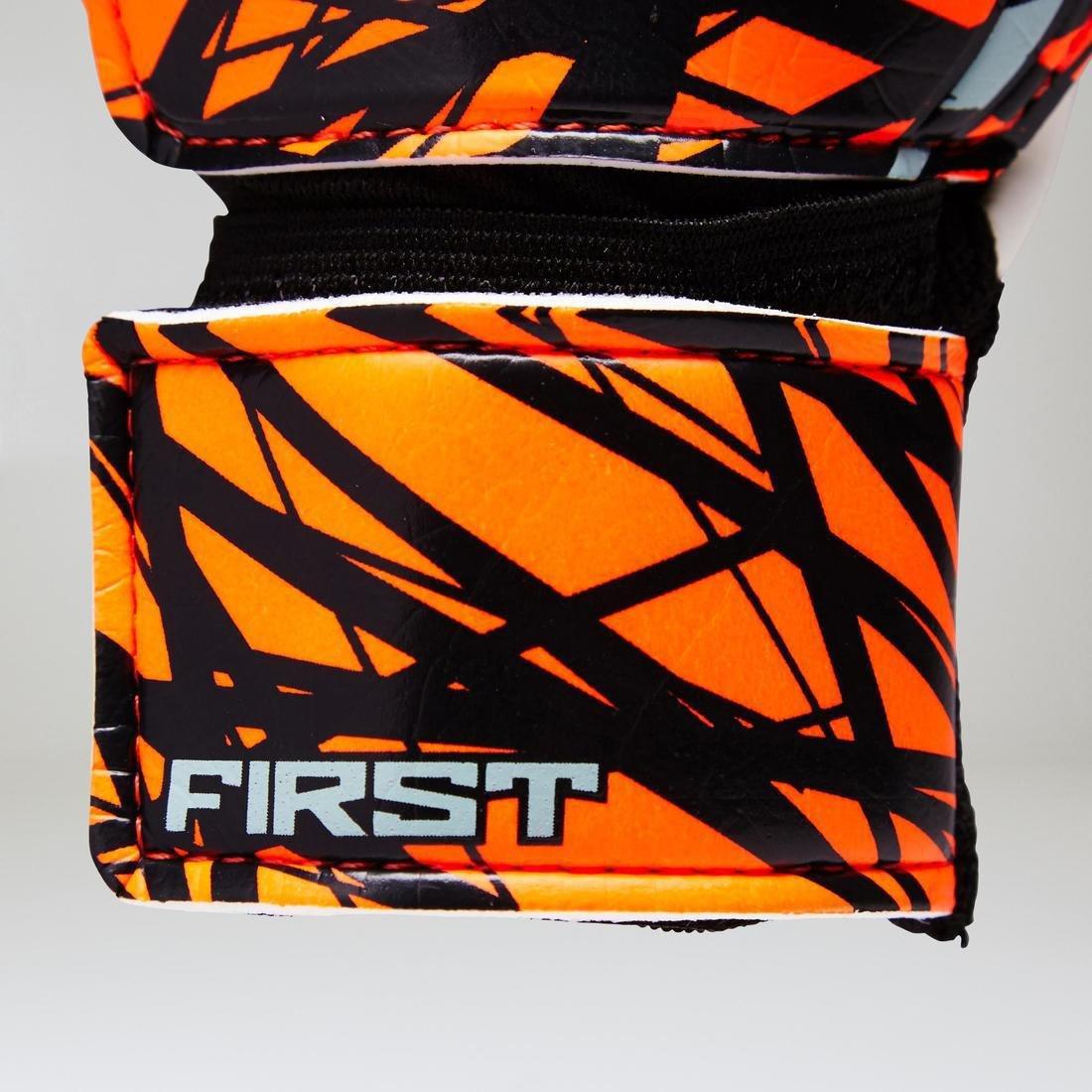 4  First Kids' Football Goalkeeper Gloves, Fluo Blood Orange, , large image number 2