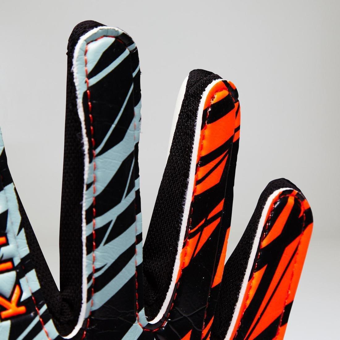 4  First Kids' Football Goalkeeper Gloves, Fluo Blood Orange, , large image number 3
