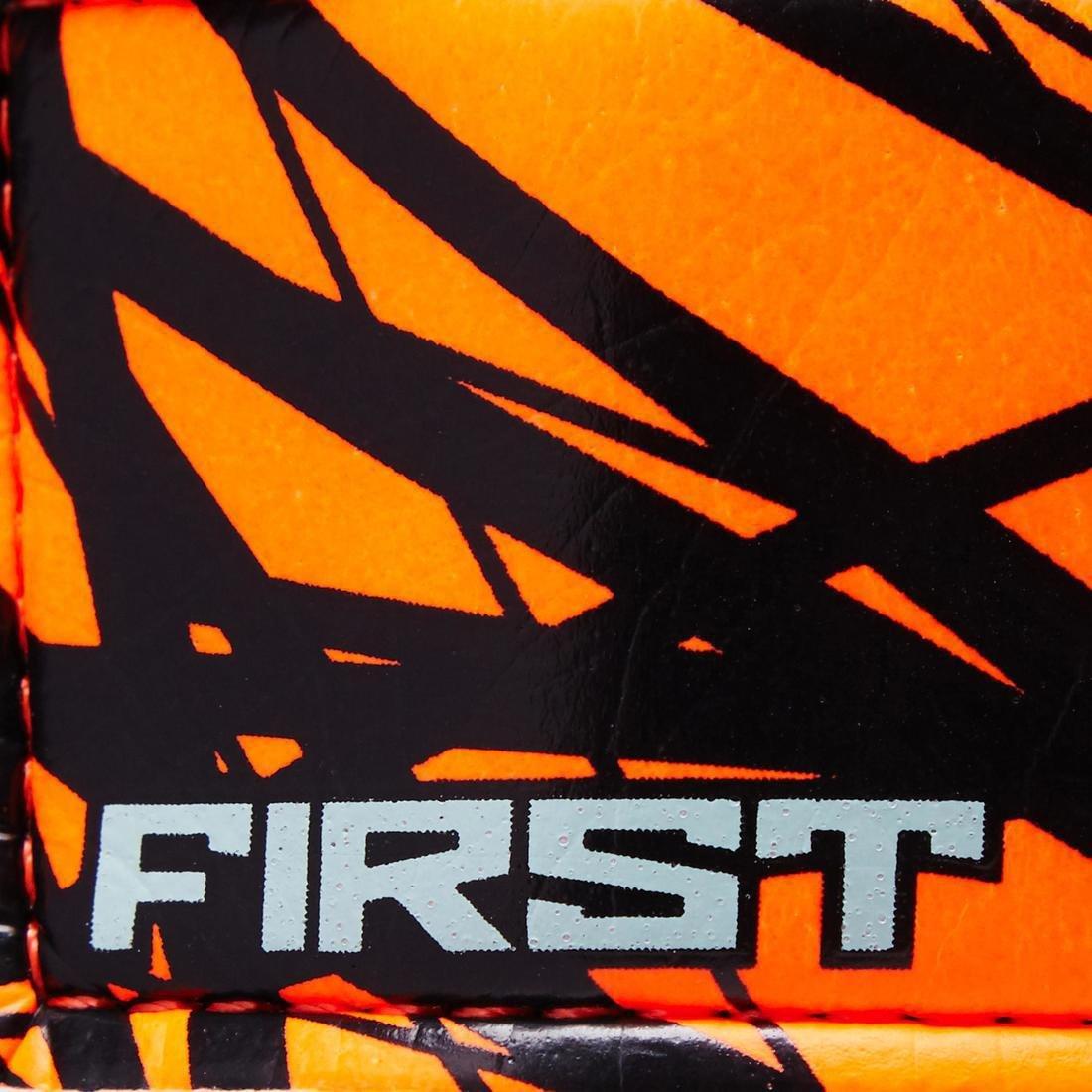4  First Kids' Football Goalkeeper Gloves, Fluo Blood Orange, , large image number 4