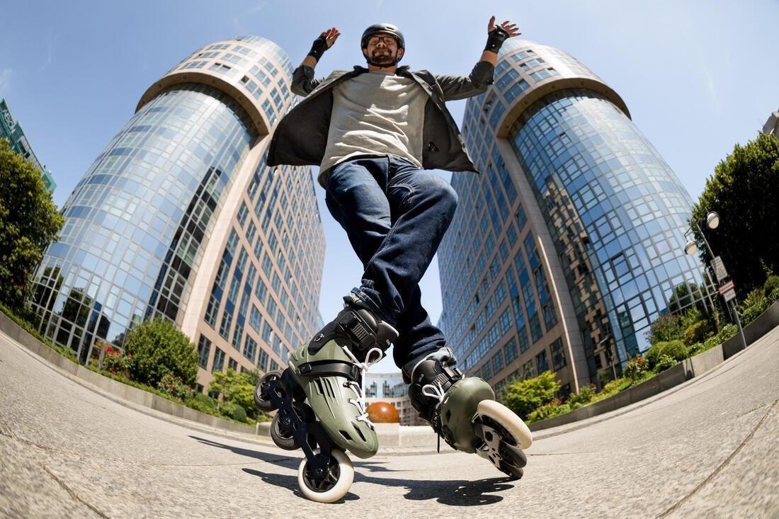 EU 42 Adult Hardboot Freeskate Skates MF900 - Khaki, No Color, large image number 12