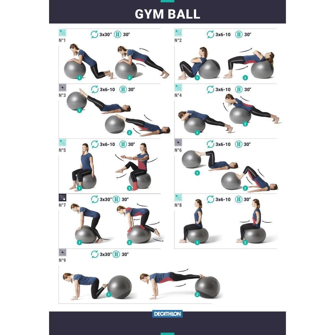 Medium  Stable Swiss Ball, Charcoal Grey, No Color, large image number 5