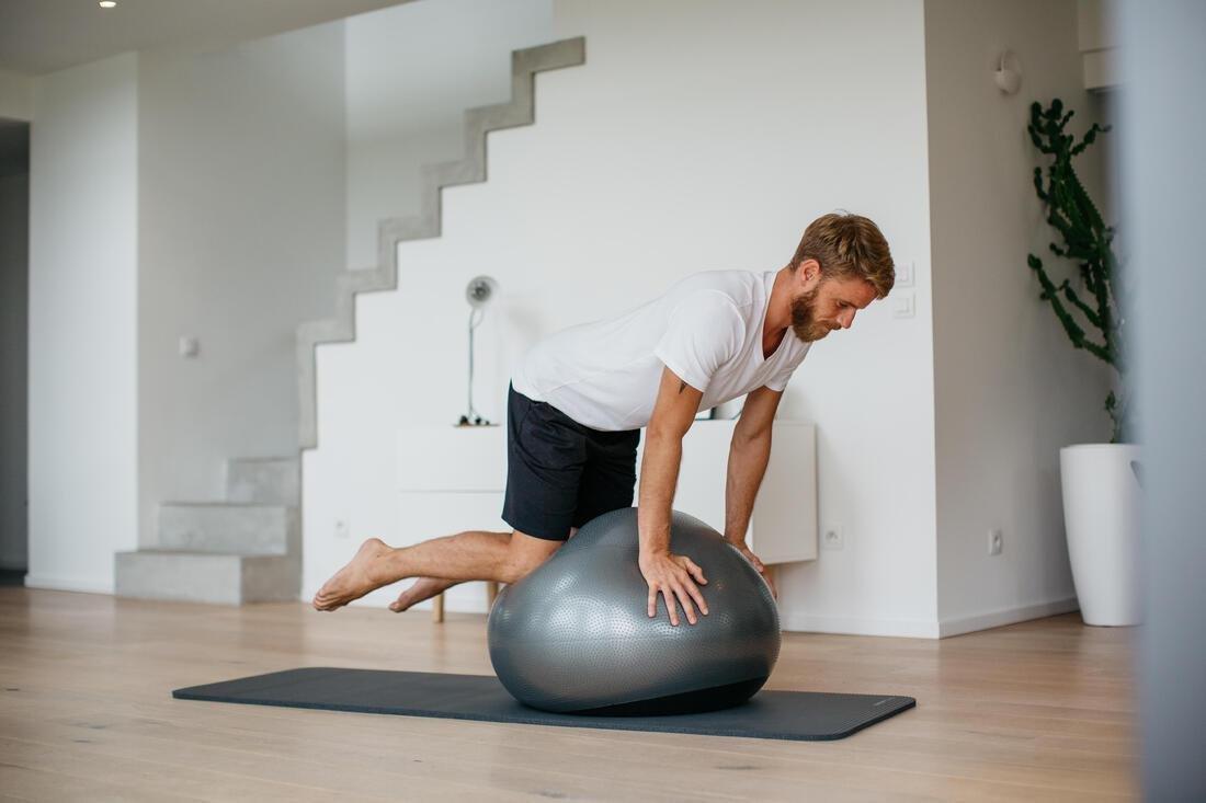 Medium  Stable Swiss Ball, Charcoal Grey, No Color, large image number 6