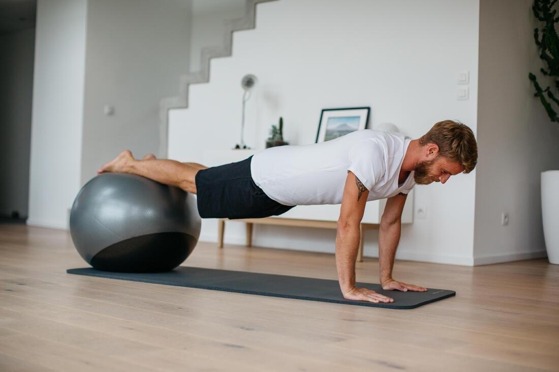 Medium  Stable Swiss Ball, Charcoal Grey, No Color, large image number 7