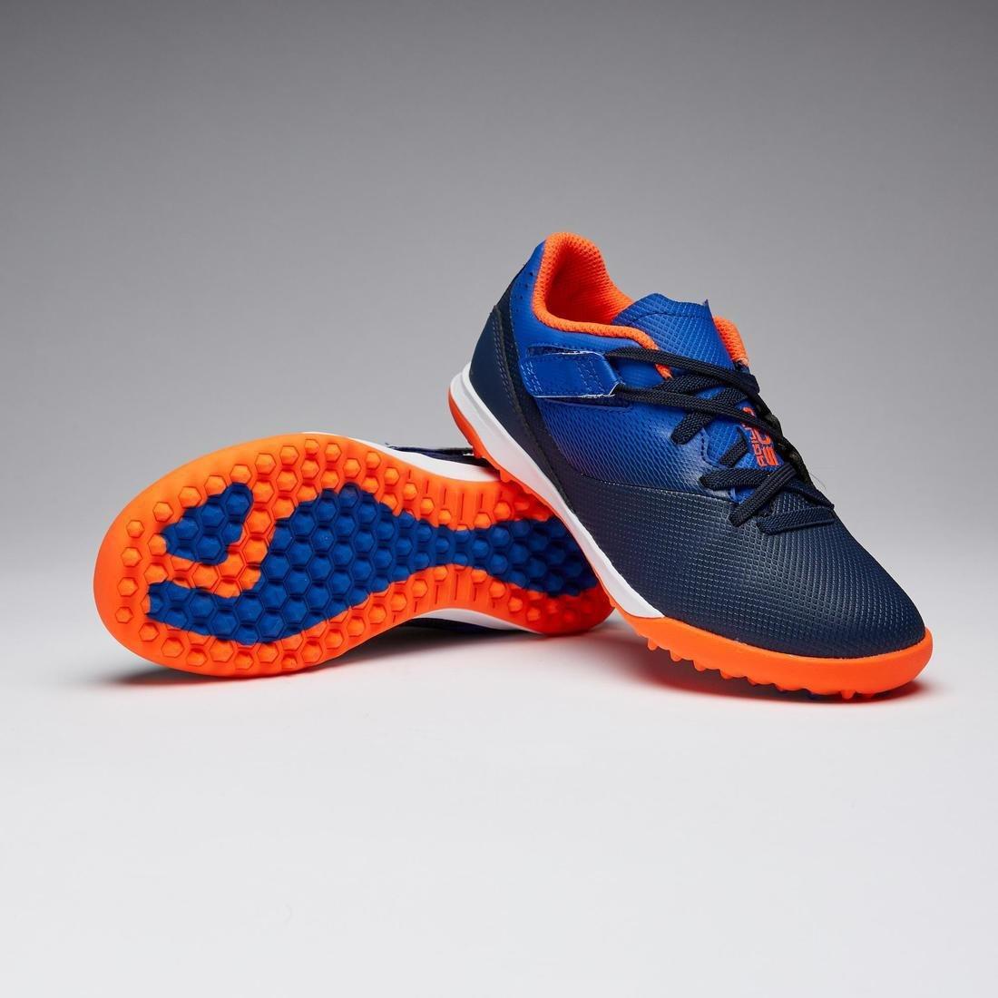 EU 33  Kids' Rip-Tab Football Boots Agility 500 TF, Navy Blue, , large image number 12