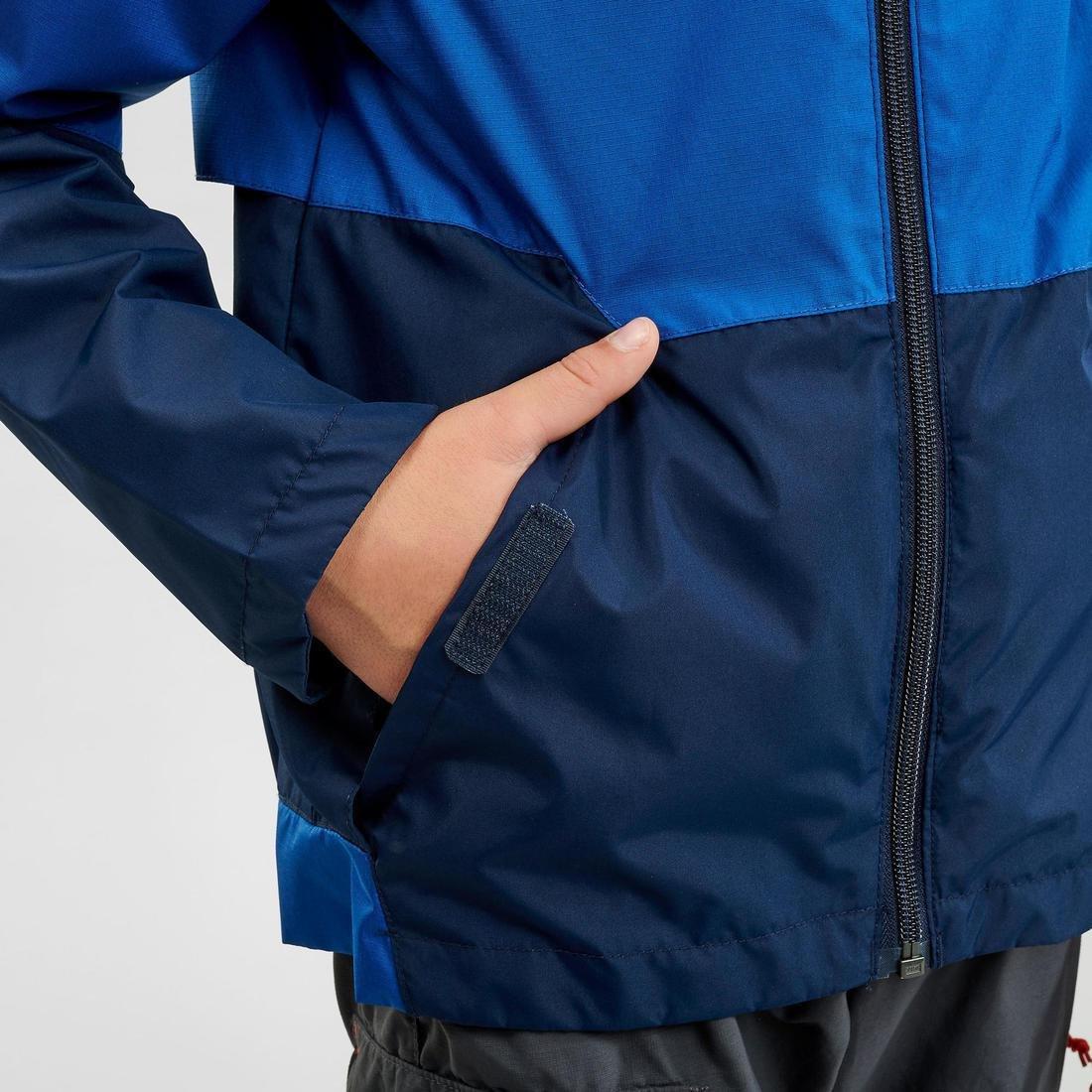 8-9Y Kids' Waterproof Hiking Jacket - MH500 Aged 7-15, Deep Blue, No Color, large image number 7