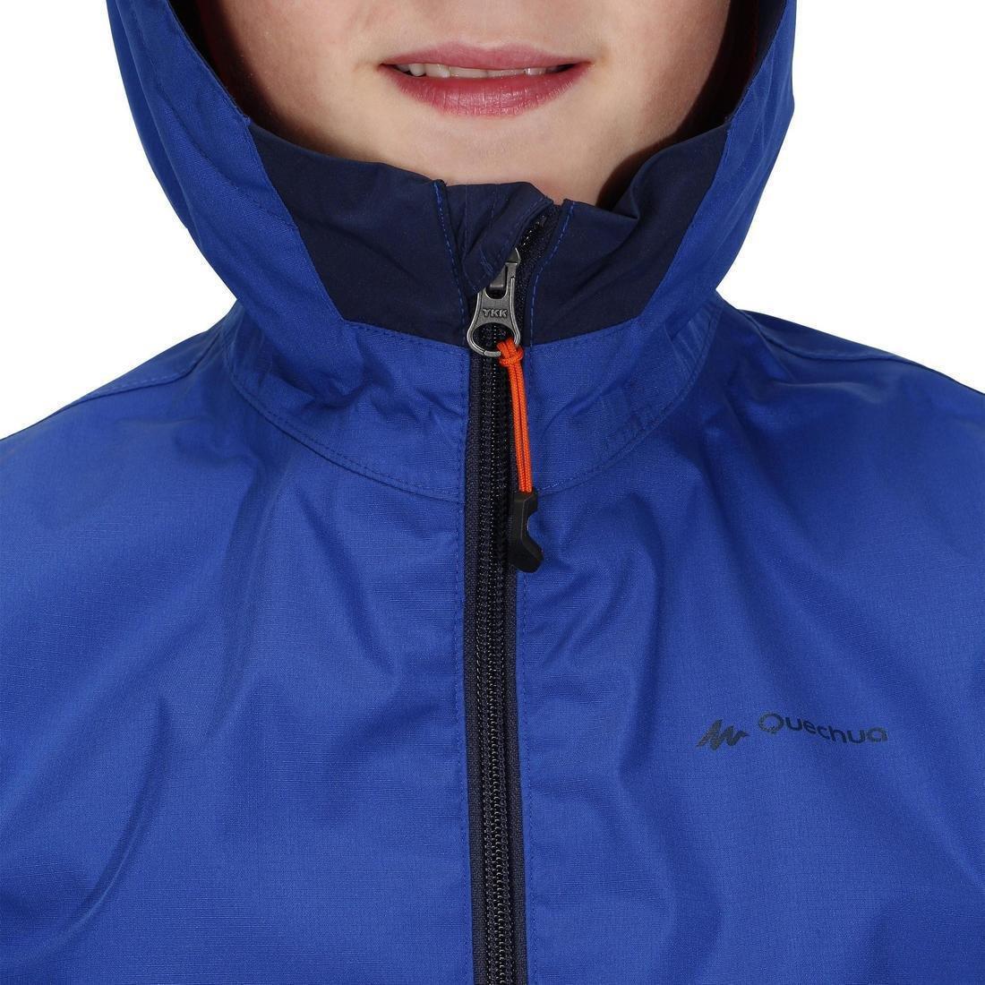 8-9Y Kids' Waterproof Hiking Jacket - MH500 Aged 7-15, Deep Blue, No Color, large image number 13